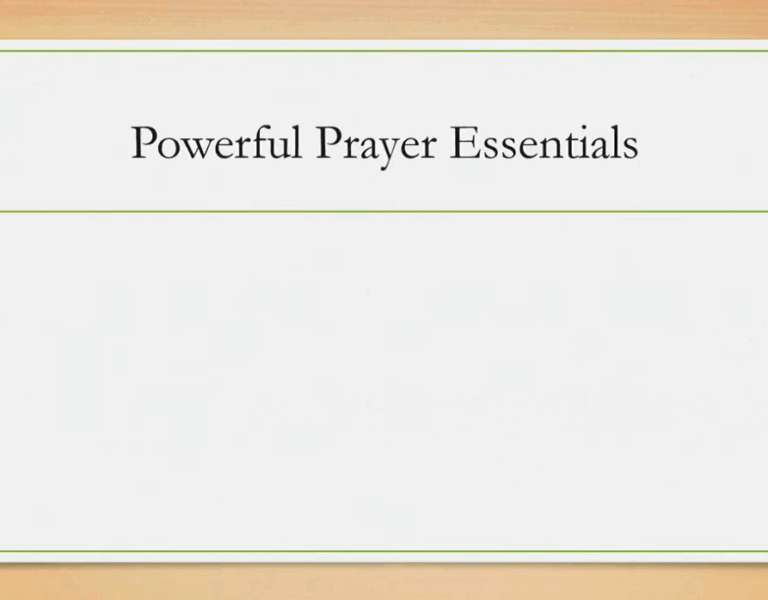 Powerful Prayer Essentials