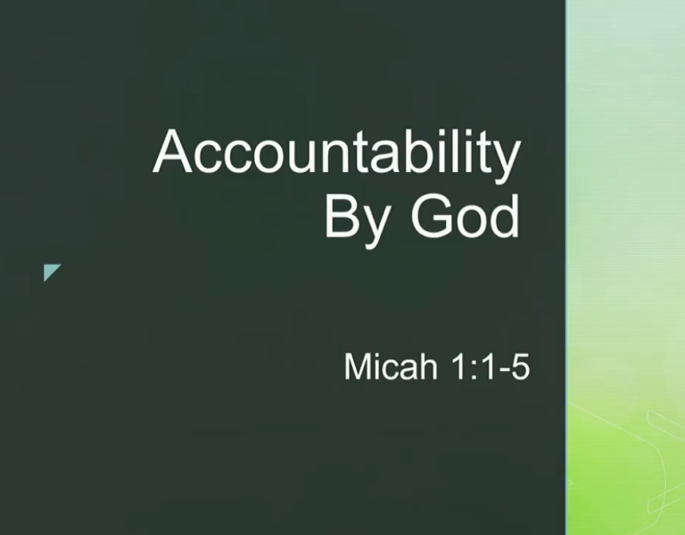 Accountability By God